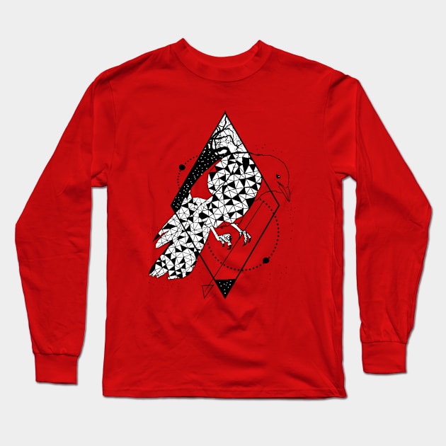 Geometrical crow Long Sleeve T-Shirt by jen28